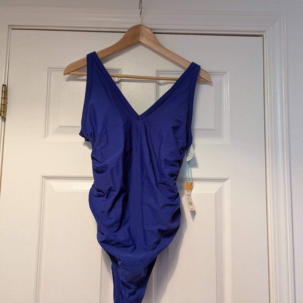 V-Neck Blue Swimsuit NWT